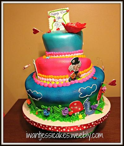 Alice in Wonderland -  Topsy Turvey - Cake by Jessica Chase Avila