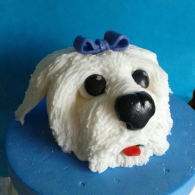 Fondant dogs head - Cake by Jo