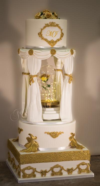 White & Gold Wedding - Cake by Fondant Fantasies of Malvern