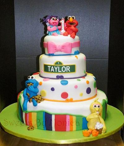 Abby Cadabby, Elmo & Friends 1st Birthday Celebration - Cake by Sweets By Monica