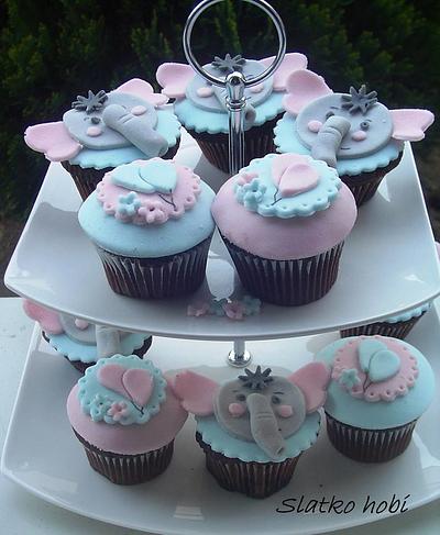 Cupcakes for baby twins - Cake by O_kejk