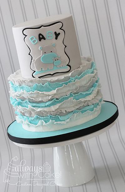 Hippo Baby Shower Cake - Cake by AlwaysWithCake