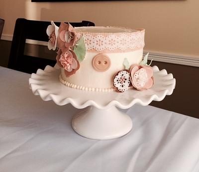 shabby chic vintage bridal shower cake - Cake by the cake outfitter