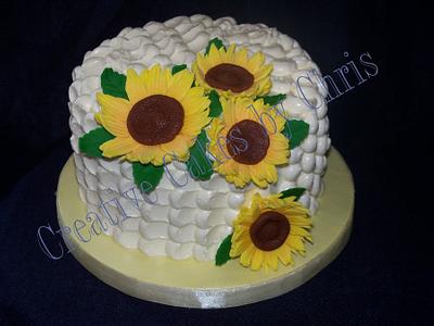 Petal effect and Sunflowers - Cake by Creative Cakes by Chris