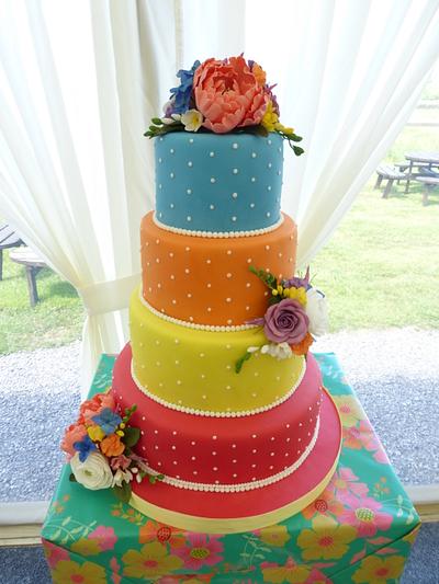 Summer Colours Wedding Cake - Cake by Dragons and Daffodils Cakes