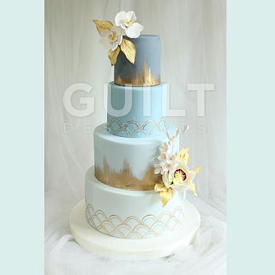 BluAsian Wedding Cake - Cake by Guilt Desserts