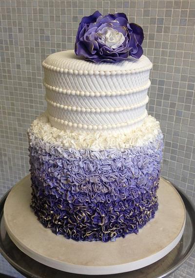 Purple ombre ruffle cake - Cake by Over The Top Cakes Designer Bakeshop