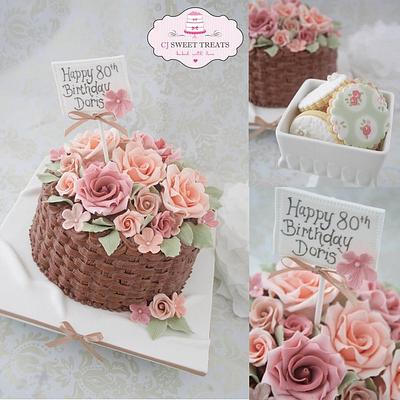 Basket of Roses for Doris - Cake by cjsweettreats