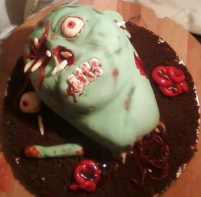 zombie head cake - Cake by kelly