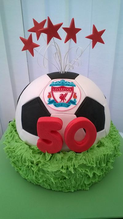 Liverpool FC 50th Birthday Cake - Cake by Combe Cakes