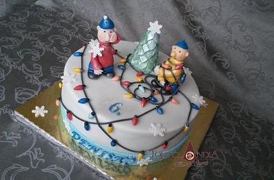 Pat&Mat and Christmas lights - Cake by Tortolandia
