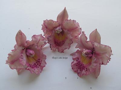 cattileya  Pink Orchids - Cake by rosycakedesigner