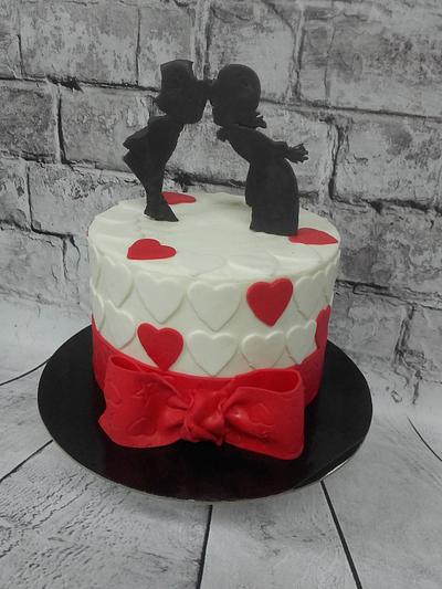kissing couple - Cake by candyzaxaroplasteio