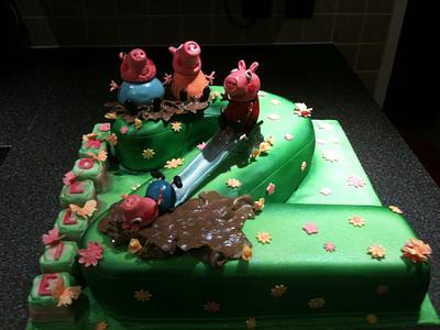  large 2 peppa pig and slide  - Cake by mick