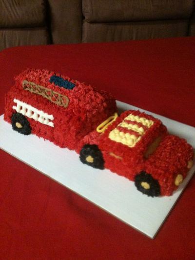 Firetruck Groom's cake - Cake by Teresa James