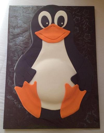 Penguin Groom's Cake - Cake by The Ruffled Crumb