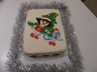 Christmas - Dora the explorer  - Cake by Clara