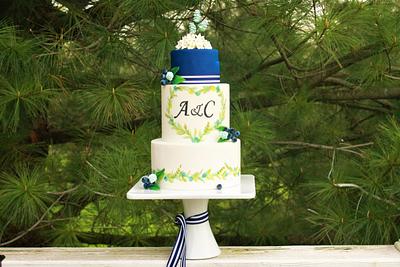 Watercolor wreath wedding cake - Cake by the cake outfitter
