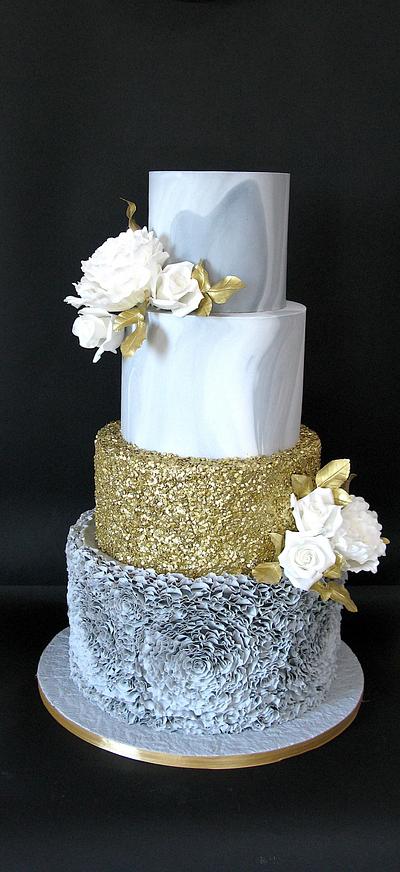Grey marble wedding cake - Cake by Delice