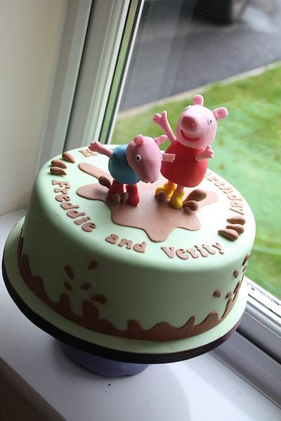 Peppa and George love muddy puddles! - Cake by Ballderdash & Bunting