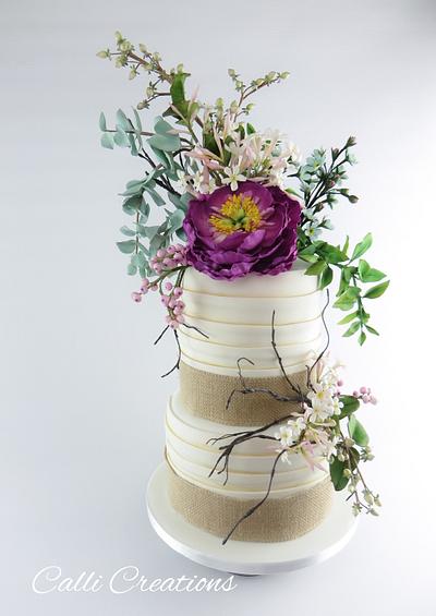 Rustic Floral Wedding  - Cake by Calli Creations