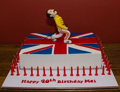 Freddie Mercury and the Union Jack - Cake by ebwc