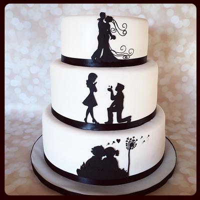 Silhouette love story   - Cake by Sweet cakes by Jessica 