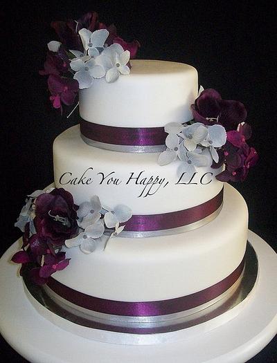 Sangria and Gray Wedding - Cake by Cheryl