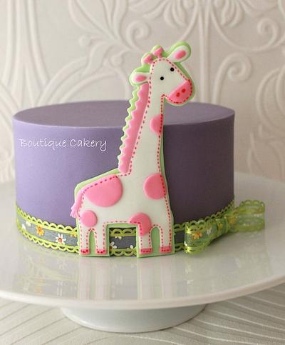 Baby giraffe cake based on a card - Cake by Boutique Cakery