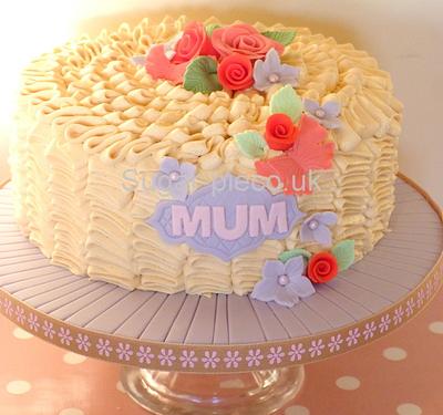 Caramel Ruffle 'mum' cake - Cake by Sugar-pie