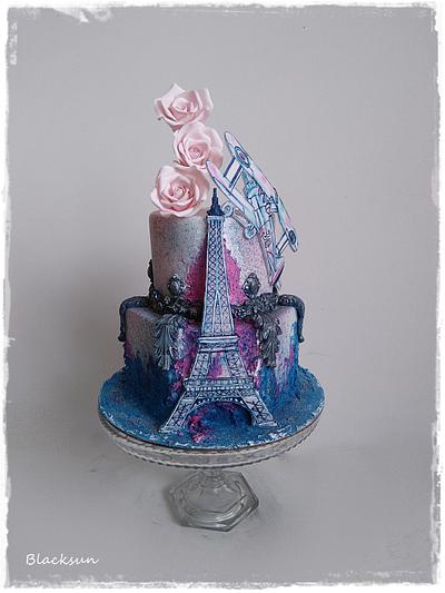 Eiffel tower and roses - Cake by Zuzana Kmecova