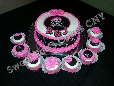 Pirate Themed Bachelorette Cake & Cupcakes - Cake by devillediva