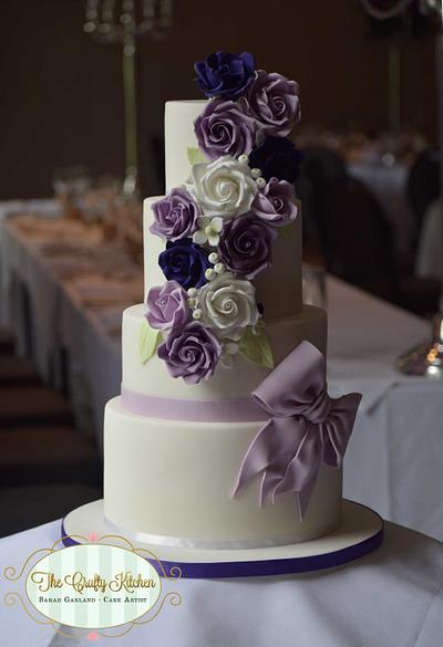 Purple Roses Wedding Cake - Cake by The Crafty Kitchen - Sarah Garland