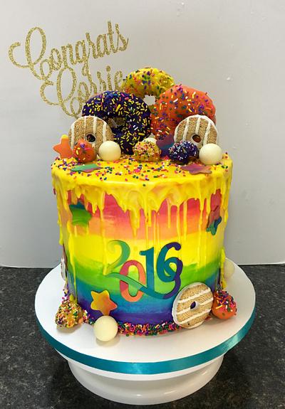 Rainbow Graduation Cake - Cake by Melanie Mangrum