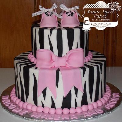 Zebra/Baby Booties - Cake by Sugar Sweet Cakes