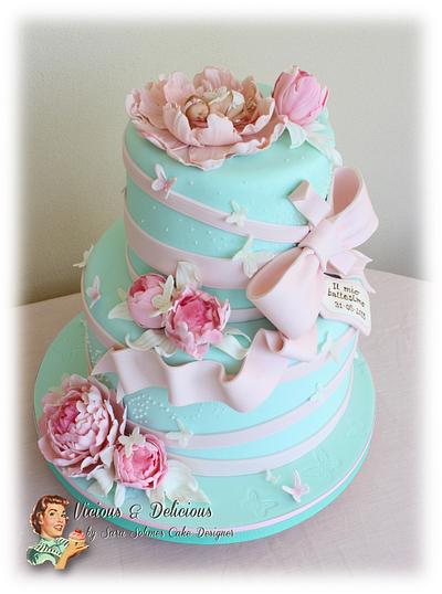 "Graceful tenderness" christening cake - Cake by Sara Solimes Party solutions