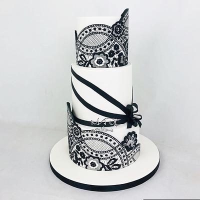 Wedding black white - Cake by Cindy Sauvage 