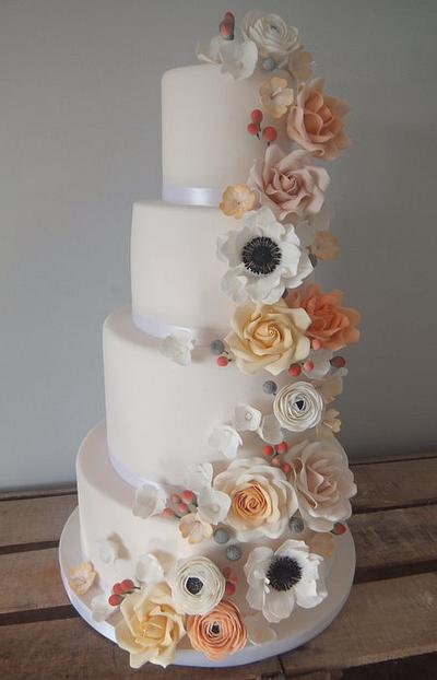 Floral cascade cake - Cake by Sugar Spice