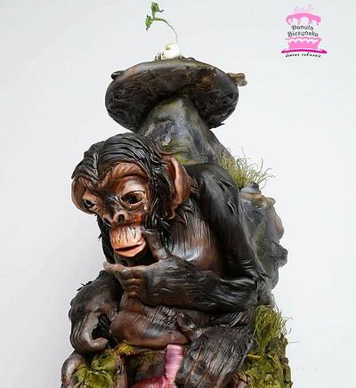 Chimpanzee " IN THE SHADE OF HUMAN" - Cake by danadana2