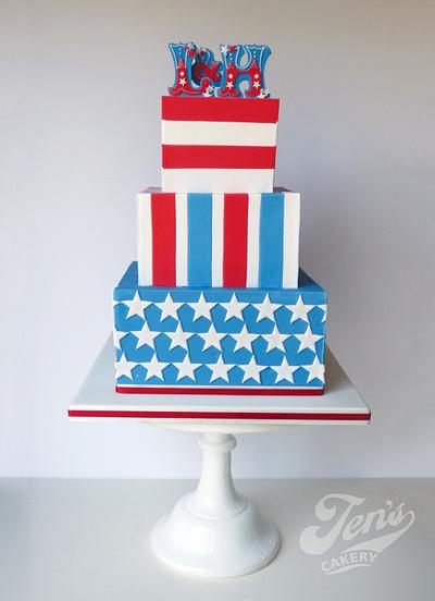 Fourth of July Wedding - Cake by Jen's Cakery