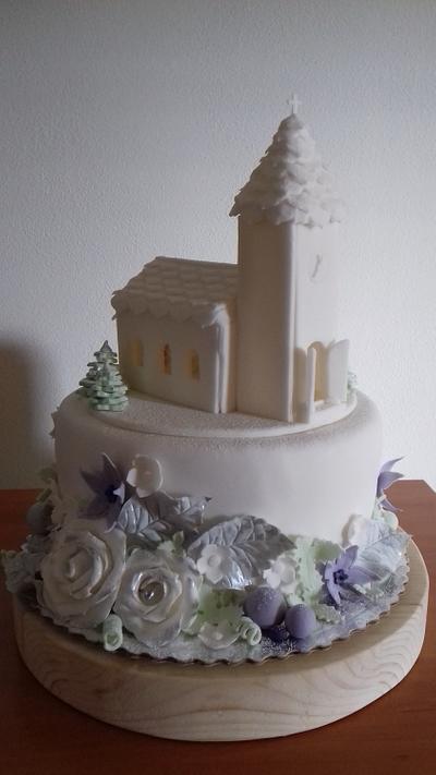 Winter church - Cake by Ellyys