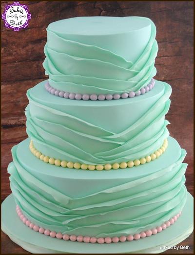 Mint Ruffle Wedding Cake - Cake by BakedbyBeth