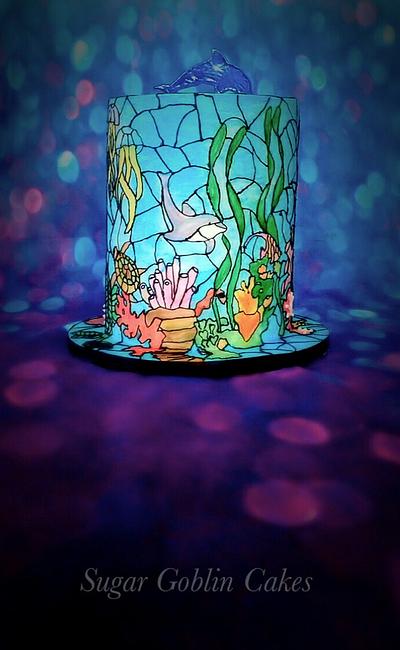 Stained Glass Under The Sea  - Cake by LJay -Sugar Goblin Cakes