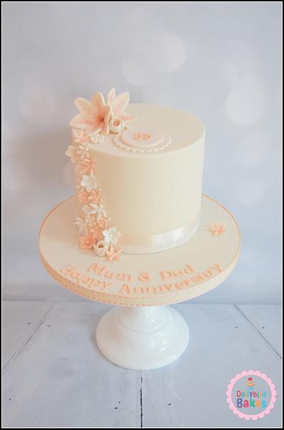 Pretty Floral Anniversary Cake - Cake by Dollybird Bakes