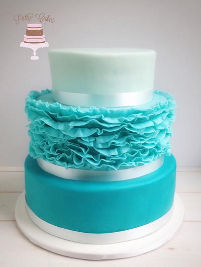 Teal ombré cake - Cake by Patty Cakes Bakes