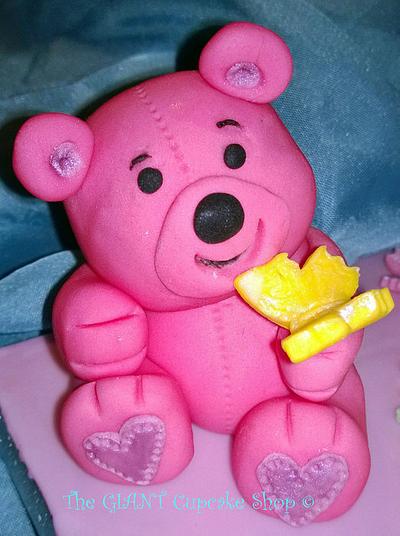 Cute Teddy Bear Topper - Cake by Amelia Rose Cake Studio