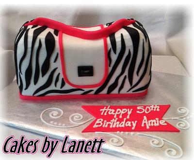 Zebra Striped Purse Cake - Cake by Lanett