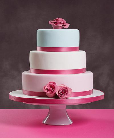 Pastel Rose Wedding Cake - Cake by Celebration Cakes by Cathy Hill