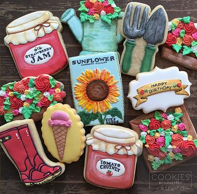 Gardening birthday set - Cake by CookiesByCourtney