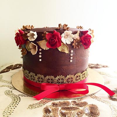 Chocolate n Roses - Cake by Shafaq's Bake House
